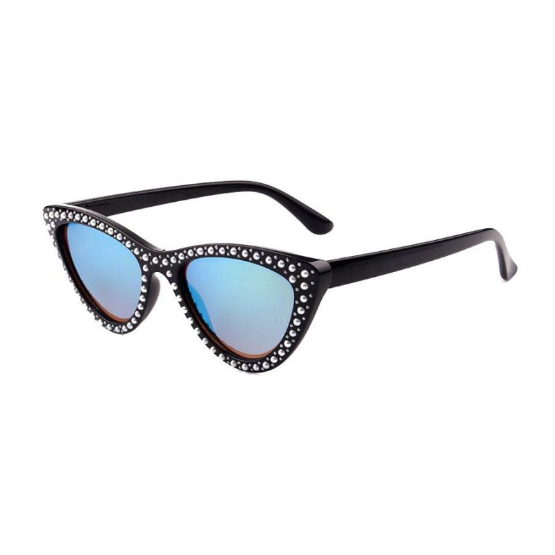 2018 Cat Eye Mirror Lens Sunglasses with Ball Decoration