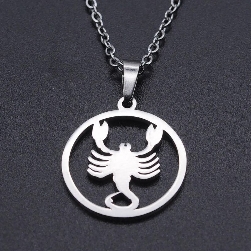 Manufacturer Custom Stainless Steel Fashion Jewelry High Quality 12 Astrological Signs Necklace Chain jewellery Zodiac Necklace Jewelry