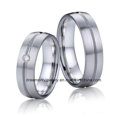 China Dummy Rings Manufacturer Wholesale Rhodium Plated Couple Wedding Rings for Jewelry Store Window