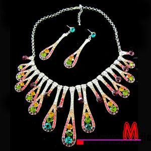 Zinc Alloy Jewelry Set with Rhinestones Necklace Set (MBH0275)