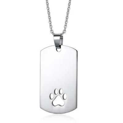 Wholesale Souvenir Customized Couple Military Dog Tags with Cutting out Dog Foot Shape Hole