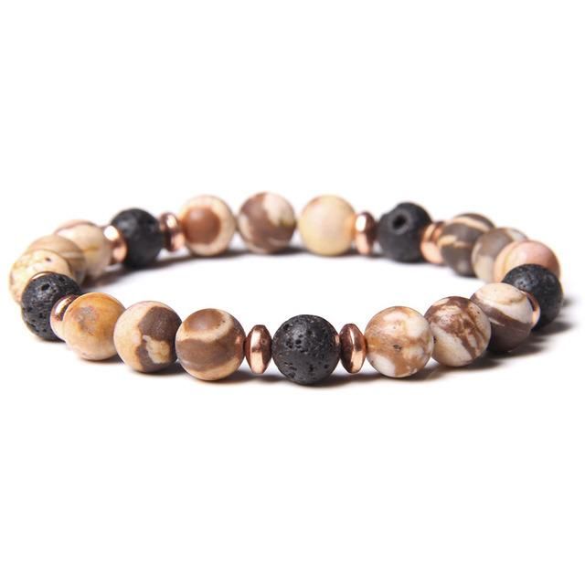 Natural 8mm Gorgeous Semi-Gem Healing Crystal Stretch Beaded Bracelet for Both Men and Women