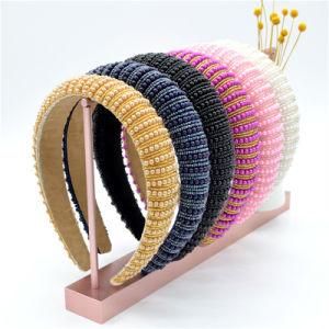 2021 Latest Style Bright Color Handcraft Pearls Hair Hoop Custom Headband