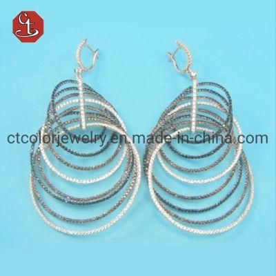 Color Big Geometric 8 Circle Long Dangle Earrings For Women Bohemian Party Exaggerated Fashion Jewelry