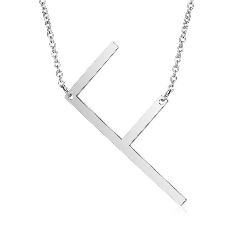 Manufacturer Customized Fashion Jewelry Letter Necklace High Quality Waterproof Non Fade Stainless Steel Jewelry Necklace with Letter Pendant
