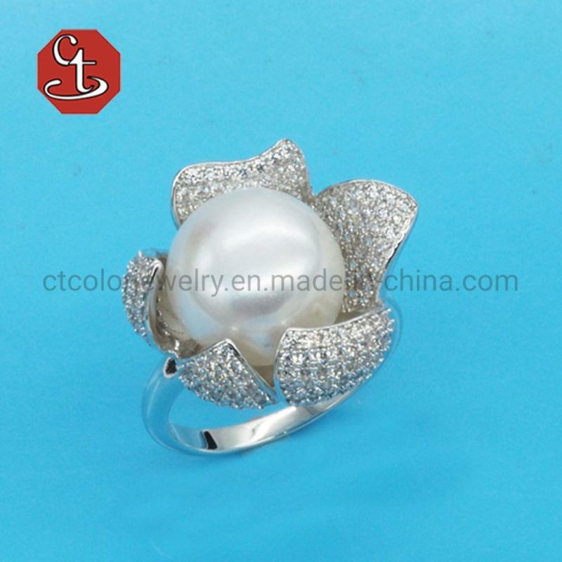 Fashion Silver Earrings for Women Natural Pearl Jewelry Gifts Brass Earring Stud
