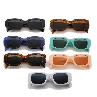 Fashion Glasses Square Small Frame Sunglasses Personality Angular Cut Sunglasses Female Cross-Border Net Red Hip Hop Bungee Glasses