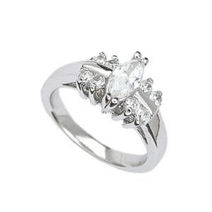 Icz Stonez Sterling Silver Engagement Ring Made with Swk Zirconia