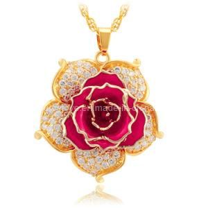 24k Gold Rose Necklace (XL037)