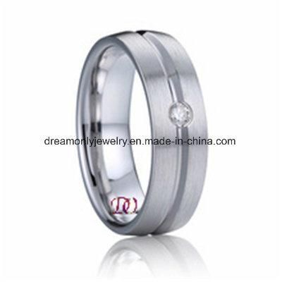 Simple Steel Ring with Stone Jewelry Manufacturer