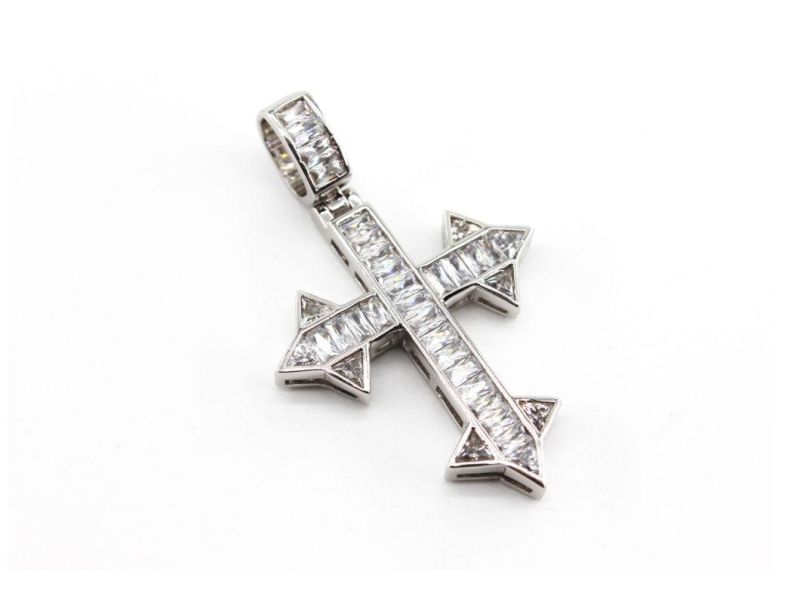 Hip Hop Diamond Jewelry Cross Cuban Chain Pendant for Men