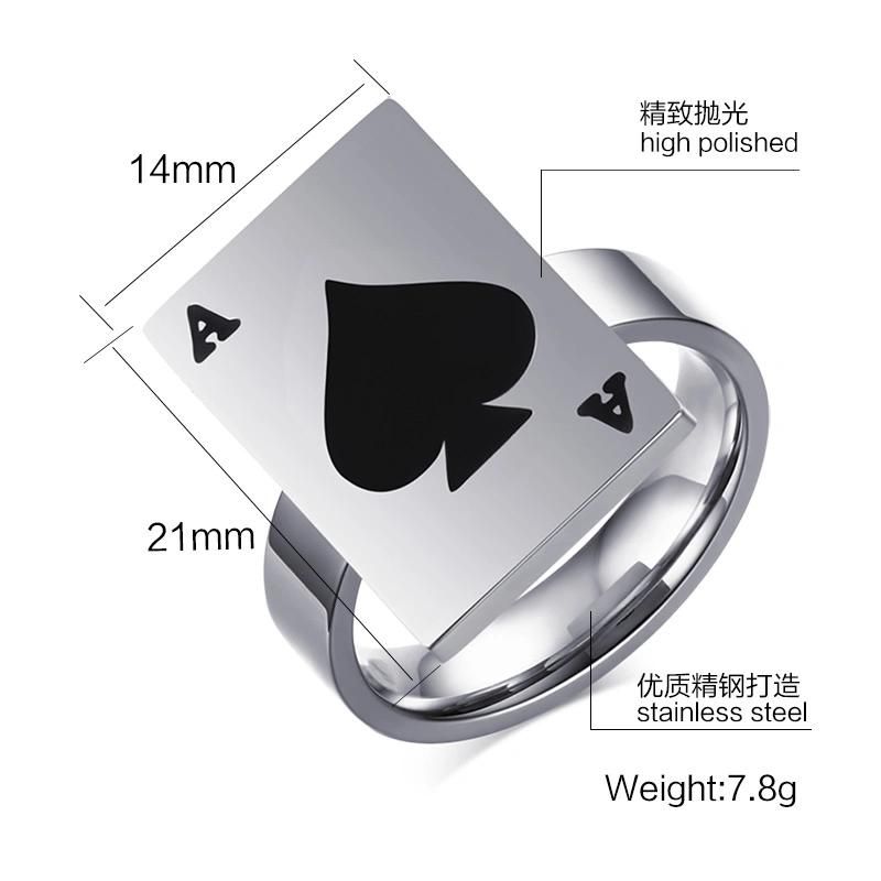 The Ace of Spades Biker Poker Ring Playing Cards Custom Ring