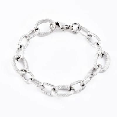 Jewellery Manufacturer Hip Hop Stainless Steel Titanium Steel Bold Link Chain Silver Bracelet Jewelry for Boy Men&prime;s
