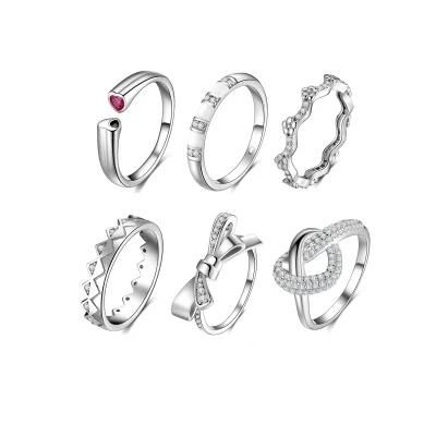 Real 925 Sterling Silver Eternal Intertwined Heart Clear CZ Finger Rings for Women Fine Jewelry Valentine&prime;s Day Gift Hot Sale