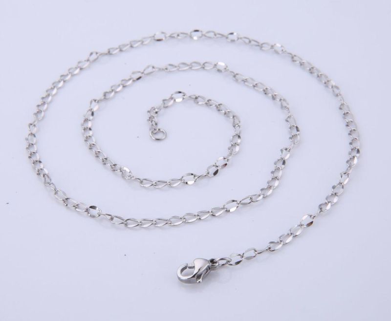 Jewelry Components Stainless Steel Shiny Embossed Extender Chain Necklace