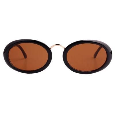 Rounded Fashion Sunglass with Metal Bridge