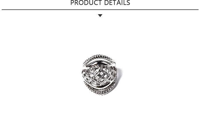 New Design Fashion Jewelry Silver Mesh Shape Ring with Rhinestone