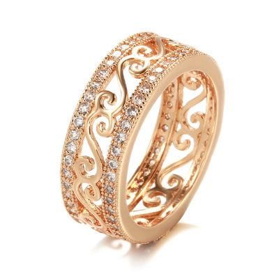 Hollowout Ring 585 Rose Gold Simple Fashion Ring