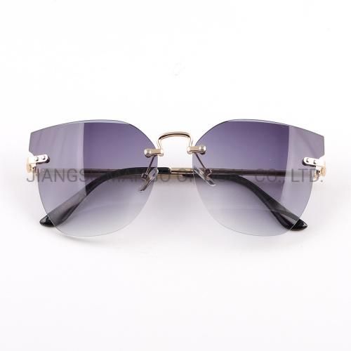 Rimless Fox Shape for Female Sunscreen Sunglasses