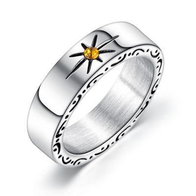 Mens Stainless Steel Totem Sun Ring, Perfect Gift for Mens Fashion Jewelry