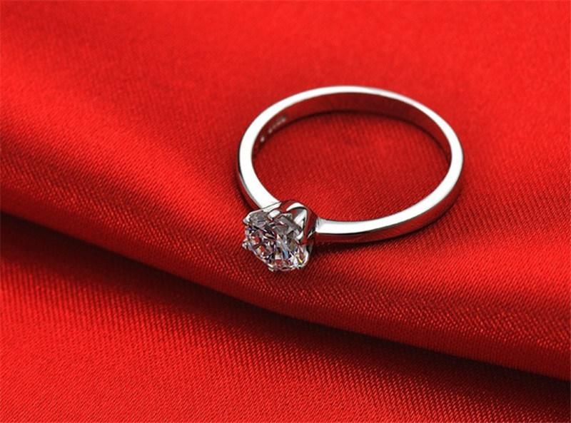 Women Fine Jewelry Zircon Cubic Wedding Ring S925 Sterling Silver Rings