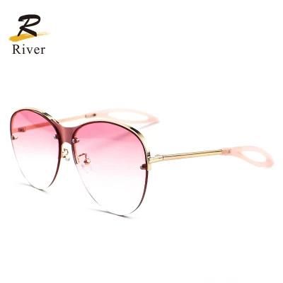 Candy Colors Gradual Metal Frames Women Ready Sunglasses