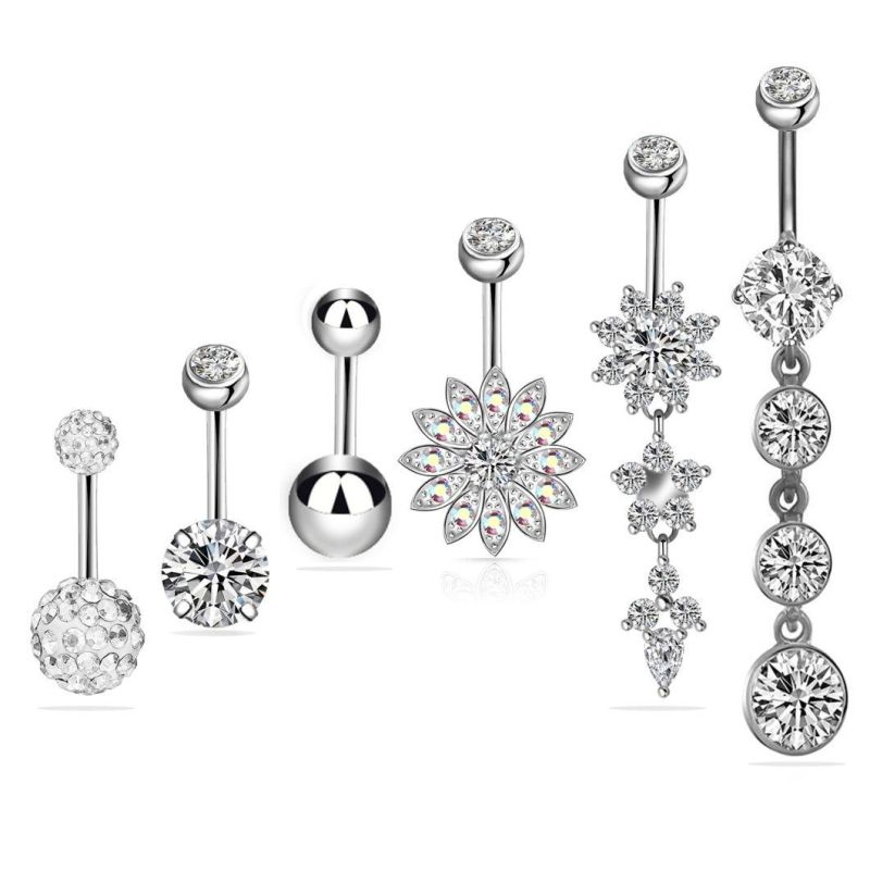 316L Surgical Steel Body Piercing Navel Ring Jewelry Set