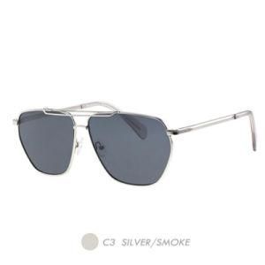 Acetate&Nylon Polarized Sunglasses, Double Brigde Polygon Frame A19011-03