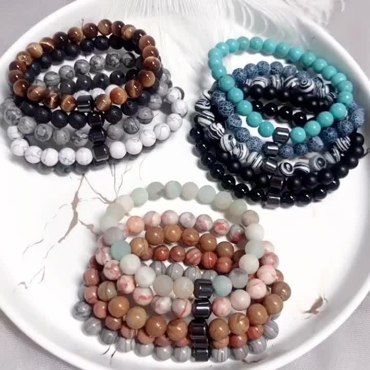 Fashion Natural Stone Frosted Agate Bracelet Jewelry