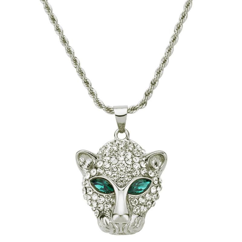 Men Women Accessories Pendant Necklace Fashion Leopard Head Animal Jewelry for Factory Wholesale