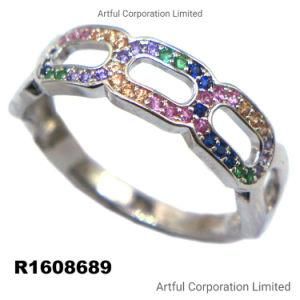 Hot Sale Multi-Color Silver Ring with Customized Design