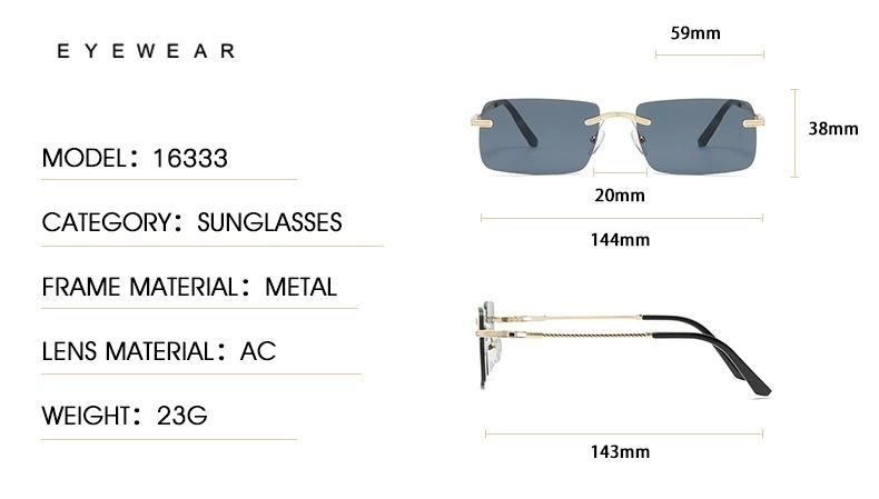 Sunglasses New European and American Personality Square Small Frame Sunglasses for Men and Women Retro Borderless Marine Sunglasses