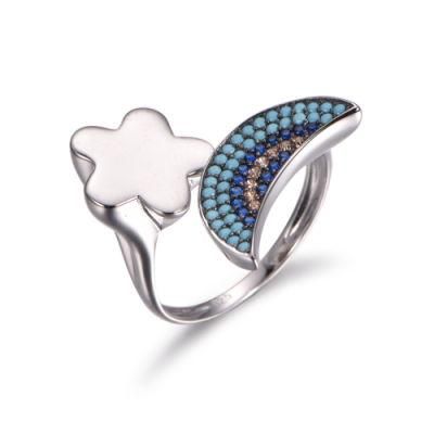 Flower Designs 925 Sterling Silver with Turquoise Ring