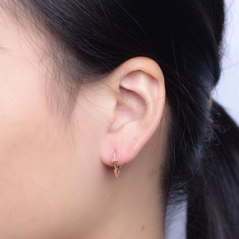 High Quality Fashion Simple 925 Sterling Silver Mini Cone Huggie Earrings