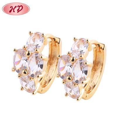 2020 HD Simple Multicolor Color Gold Earring Designs Jewelry with Zircon