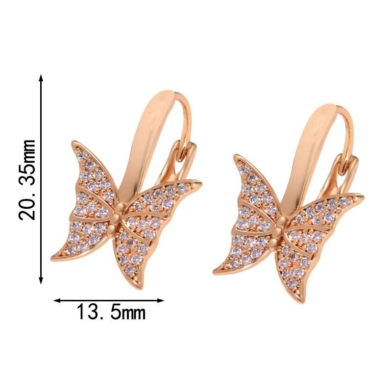 New 18K Gold Plated AAA Cubic Zircon Butterfly Huggie Earrings