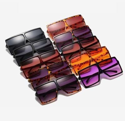 Best Selling Chinese Eyeglasses Factory Trendy Women Hot Sales Cheap Plastic Frame Wholesale Colorful Oversized Square Frame Sunglasses