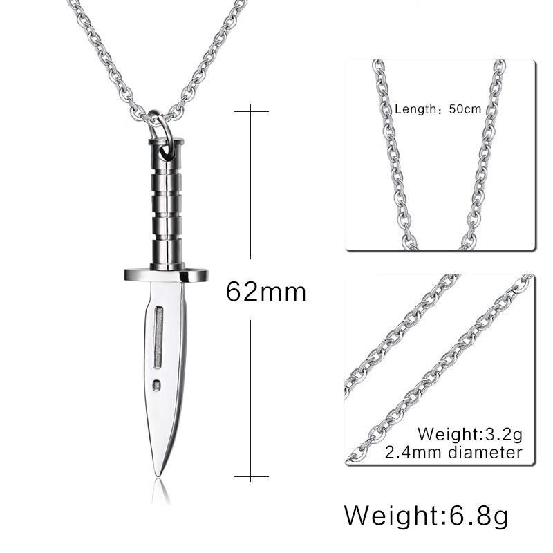 New Fashion Titanium Steel Knife Necklace Charms Silver&Golden Chain Delicate Best Gift Fine Jewelry