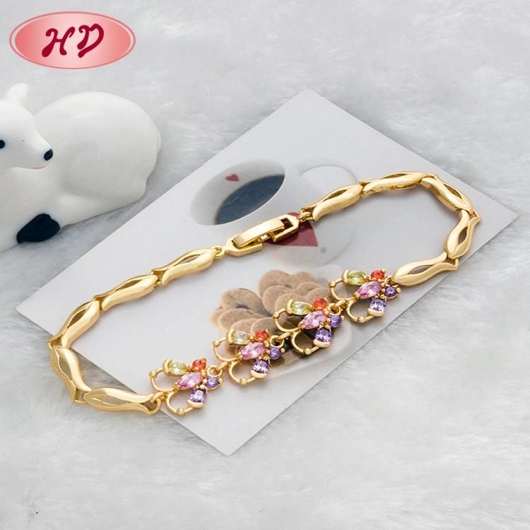 Newest Value Rose Plated 18K Gold Bangle Bracelets Saudi Arabia Jewelry