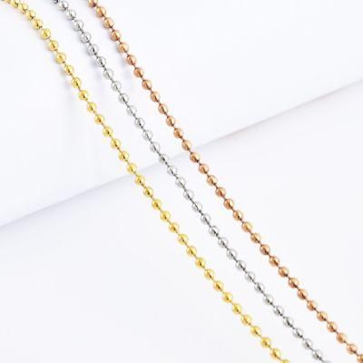 Gold Plated Stainless Steel Ball Bead Chain Necklace with Beads Matching Connectors