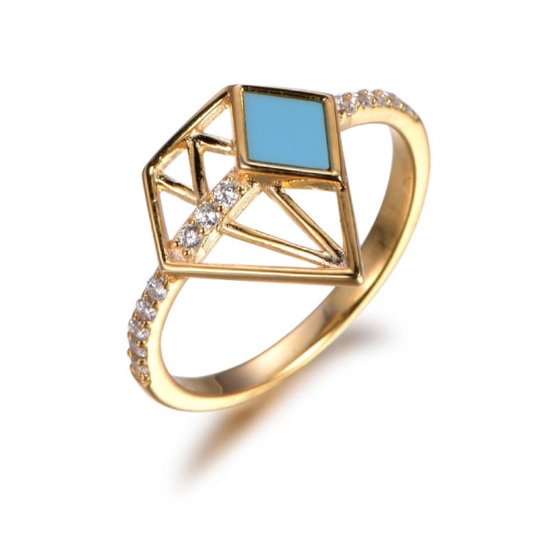 Special 925 Sterling Silver with Shell Hollow Diamon Shape Ring