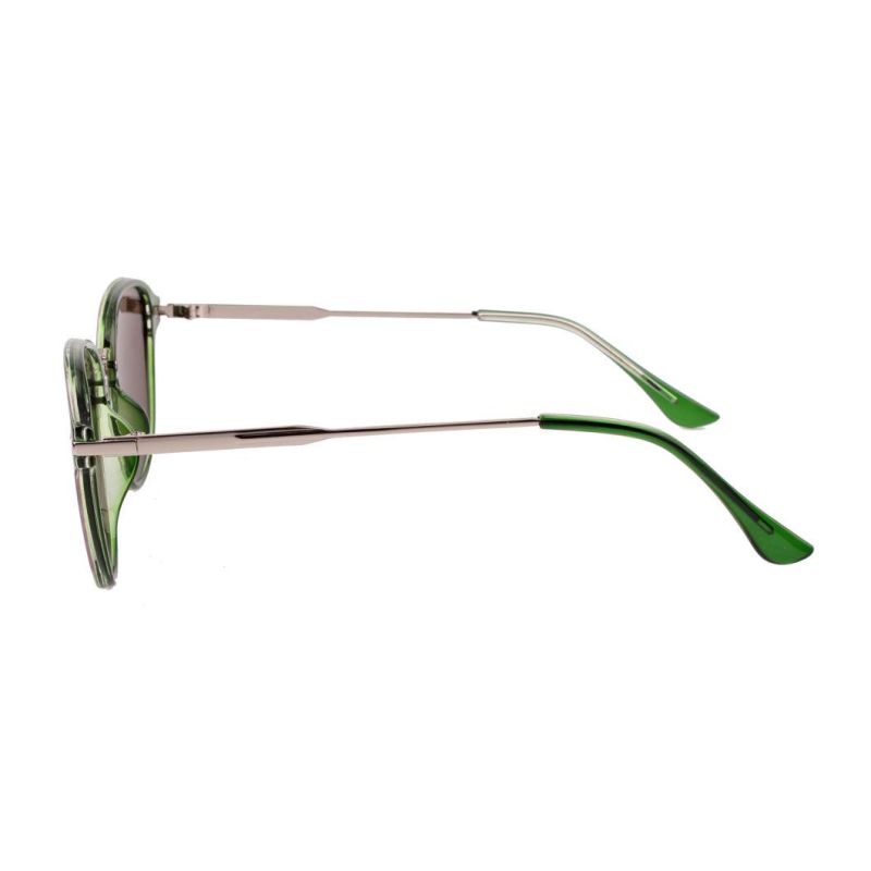 Metal Nose and Temple Green Demi with Green Mirror