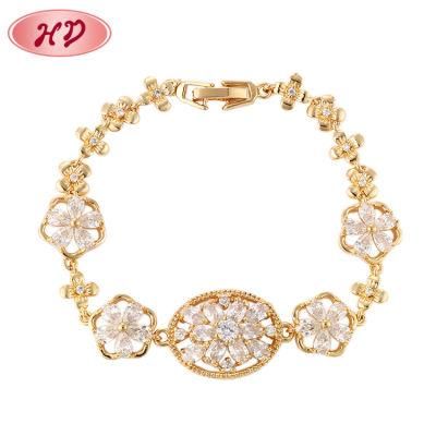 Custom Wholesale Jewellery 18K Rose Gold Plated Bracelet with Diamond