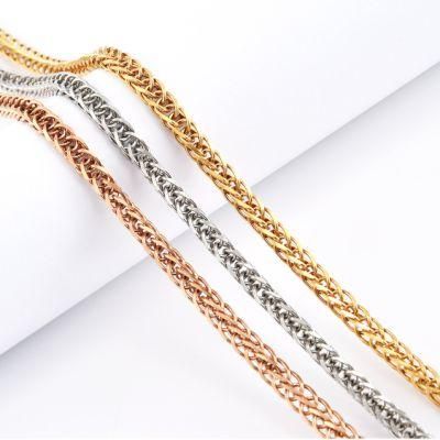 18K Gold Plated Dainty Wheat Chopin Chain Necklace Delicate Fashion Trendy Necklace Jewelry
