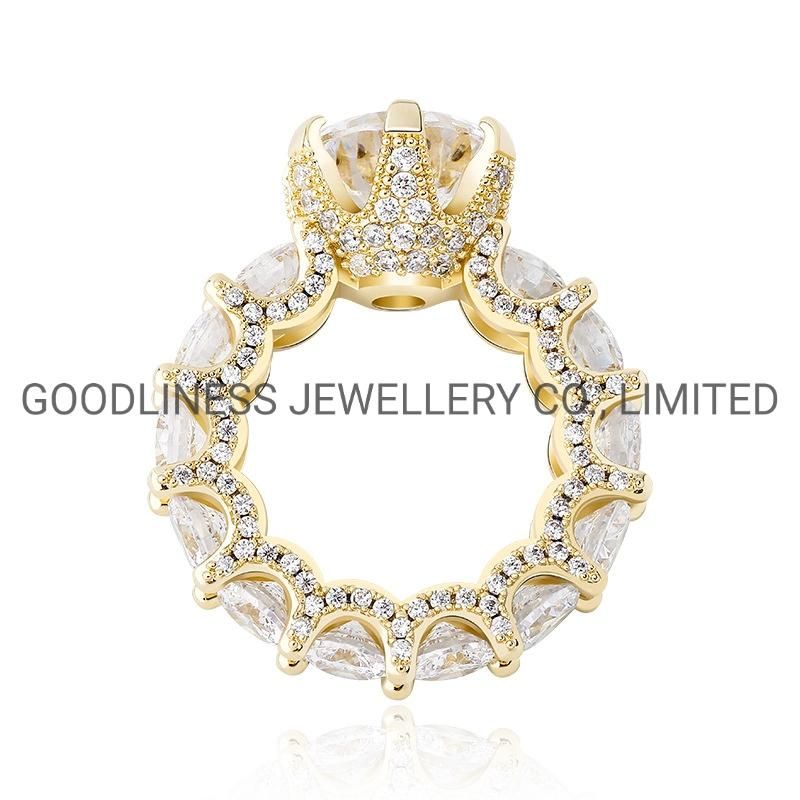 Iced out Women Hip Hop CZ Rings Rapper Jewelry