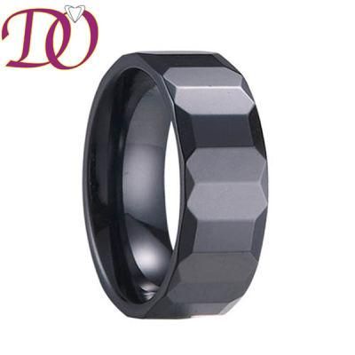 Hot Salr Facet Black Wedding Ring Ceramic Black Facted Ring
