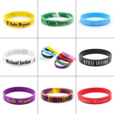 Wholesale Custom Promotional Advertising Silicone Wristband Logo Polyester Material Bracelet Wristband with Plastic Slide