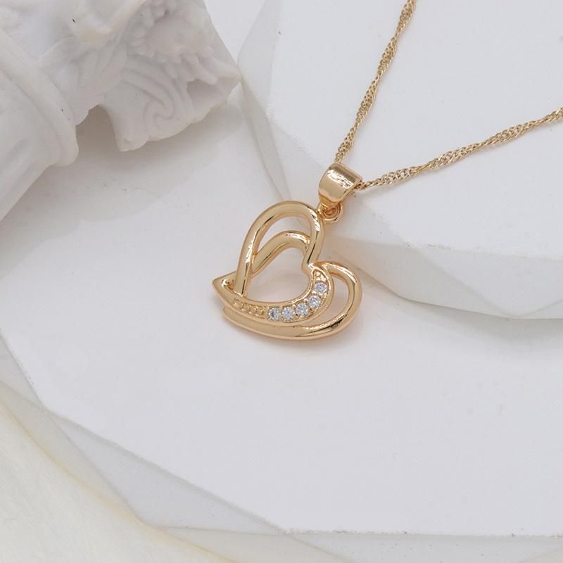 Wholesale 18K Couple Heart Pendant Jewelry Necklace