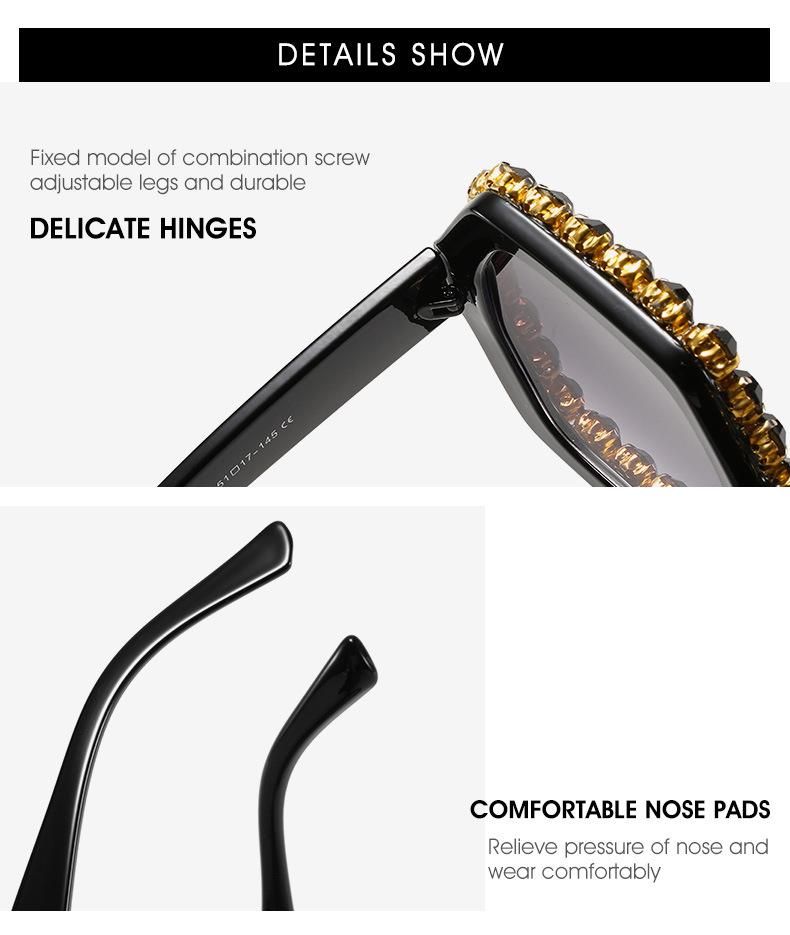 2021 Newly Good Women Sunglasses with Diamond Decoration