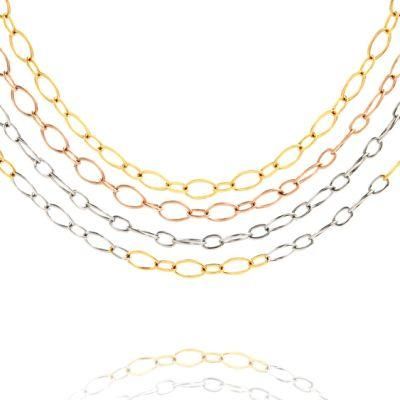 Fashion Accessories Jewellery Cable Chain Lady Bracelet Anklet Gold Plated Necklace for Pendant Design